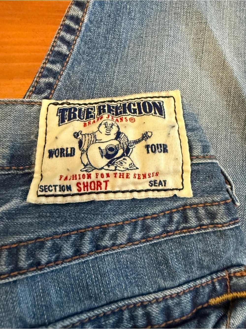 True Religion Denim Jean Shorts 30 Ricky Flap Frayed Hem Summer Casual Everyday